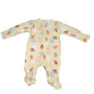 Modern Moments‎ by Gerber Newborn Yellow Painted Eggs Footed Sleeper NWT